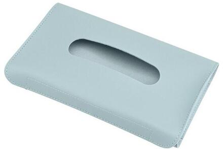 Universele Auto Zonneklep Zwarte Kleur Armsteun Rugleuning Lederen Tissue Box Cover Papieren Car Seat Terug Thuis Servet Houder case Blauw