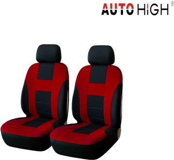 Universele Autohigh Autostoel Cover, Beschermhoes Voor Voorstoel, Hoge Stijl Voor Auto 'S, Comfortabel En Ademend rood 2 stukken