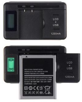 Universele Batterij Oplader Met Usb-uitgang Voor Mobiele Telefoons Lcd Indicator Screen Universele Mobiele Oplader + Usb-Poort