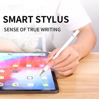 Universele Capacitive Touch Pen Tekening Tablet Stylus Pen Voor Iphone Samsung Xiaomi Huawei Lenovo Ipod Mobiele Telefoon Gevoelige Pen wit