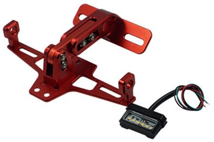 Universele Cnc Aluminium Motorfiets Achter Kentekenplaat Houder Met Wit Led Licht
