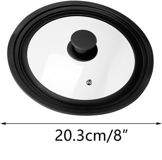 Universele Deksel Voor Potten Pannen Koekenpannen-Gehard Glas Met Hittebestendige Siliconen Velg Past 8-12.5 "Diameter kookgerei # G35