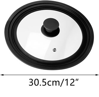 Universele Deksel Voor Potten Pannen Koekenpannen-Gehard Glas Met Hittebestendige Siliconen Velg Past 8-12.5 "Diameter kookgerei # G35