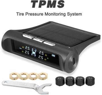Universele Draadloze TPMS Tire Pressure Monitoring System met 4 Externe Sensoren Real-time Display 4 Banden 'Druk Temperatuur
