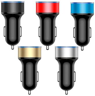 Universele Dual Usb Car Charger Adapter 3.1A Met Led Display Auto Voertuig Telefoon Auto-Oplader Voor Smart Telefoon/tablet goud