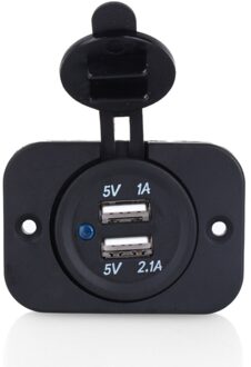 Universele Dual Usb Sigarettenaansteker Splitter 12V Mobilephone Charger Waterdichte Power Adapter Stopcontact
