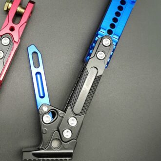 Universele Duurzaam Parking Ondersteuning Fiets Kickstand Motorfiets Elektrische Aluminium Verstelbare Side Ondersteuning Side Statief blauw