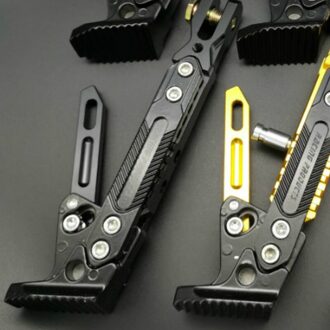 Universele Duurzaam Parking Ondersteuning Fiets Kickstand Motorfiets Elektrische Aluminium Verstelbare Side Ondersteuning Side Statief zwart