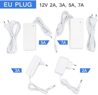 Universele Eu Us Plug Switching Adapter Ac 220V-240V Naar DC12Volt Voeding DC12V 1A 2A 3A 5A Power Adapter 5.5X2.1 Mm Charger 2A / EU plug