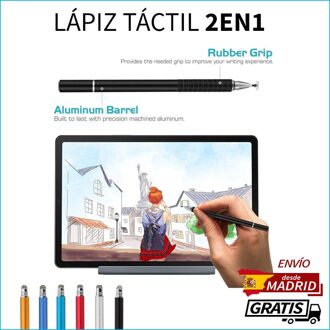 Universele Fijne Touch Pen 2 In 1 Fiber Tekening Pen Tablet Pennen Capacitieve Scherm Caneta Touch Pen Voor Mobiele Telefoon & Tablet Azul celeste