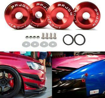 Universele Fit Afwerking Bumper Quick Release Voor Achter Bumper Sluiting Voor Auto Bumper Kofferbak Spatbord Hatch Deksel Rood