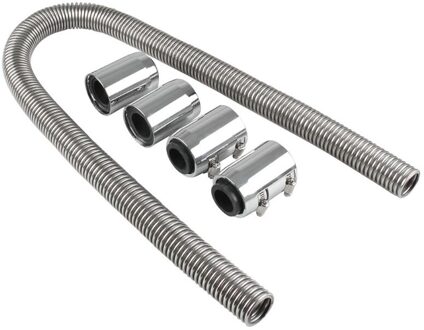 Universele Flexibele Bovenste/Lagere Auto Radiator Slang Kit En Roestvrij Staal Met Verchroomd Cap wit