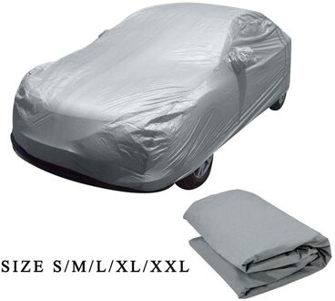 Universele Full Car Covers Sneeuw Ijs Stof Zon UV Shade Cover Licht Zilver Maat S-XL Auto Case Outdoor protector Cover