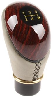 Universele Houten Pu Lederen Auto Auto Pookknop Auto Manual Pookknop Stick Carbon Fiber Stijl Shifter Lever BG