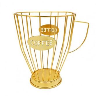 Universele Koffie Capsule Opslag Mand Koffie Cup Mand Vintage Koffie Pod Organisator Houder Zwart Voor Home Cafe Hotel gouden L