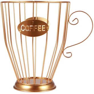 Universele Koffie Capsule Opslag Mand Koffie Cup Mand Vintage Koffie Pod Organisator Houder Zwart Voor Home Cafe Hotel gouden L