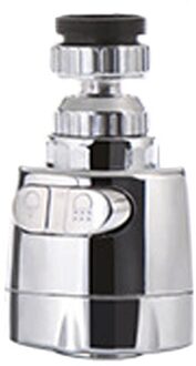 Universele Kraan Beluchter Water Tap Saver Keuken Beluchter Kraan Nozzle Anti-Splash Uitloop Extension Filter Verstelbare Diffuser kort-zilver