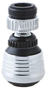 Universele Kraan Beluchter Water Tap Saver Keuken Beluchter Kraan Nozzle Anti-Splash Uitloop Extension Filter Verstelbare Diffuser kort-zwart zilver