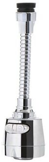 Universele Kraan Beluchter Water Tap Saver Keuken Beluchter Kraan Nozzle Anti-Splash Uitloop Extension Filter Verstelbare Diffuser lang-zilver