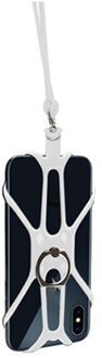 Universele Lanyard Telefoon Siliconen Sport Mobiele Telefoon Lanyards Ring Houder Case Hals Opknoping Touw Sling Voor Iphone Samsung Xiaomi 02 wit