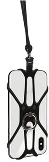 Universele Lanyard Telefoon Siliconen Sport Mobiele Telefoon Lanyards Ring Houder Case Hals Opknoping Touw Sling Voor Iphone Samsung Xiaomi 03 zwart