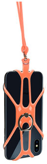 Universele Lanyard Telefoon Siliconen Sport Mobiele Telefoon Lanyards Ring Houder Case Hals Opknoping Touw Sling Voor Iphone Samsung Xiaomi 05 oranje