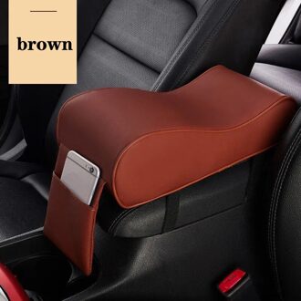 Universele Lederen Auto Centrale Armsteun Auto Middenconsole Arm Rest Zetel Doos Mat Kussen Kussensloop Voertuig Auto Styling bruin