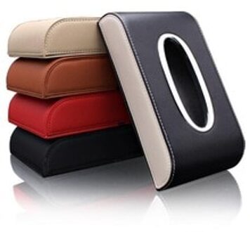 Universele Lederen Auto Tissue Box Auto Pompen Cassette Accessoires Houder Creatieve Verwijderbare Papieren Servet Box Organizer Voor Auto zwart