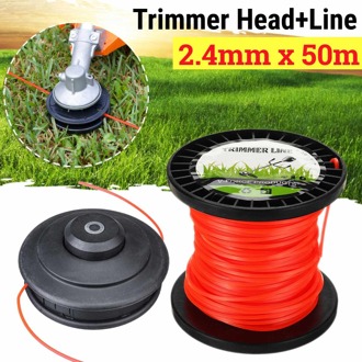 Universele M10 Aluminium Nylon Borstel Maaier Bump Spool Gras Trimmer 2 Lijnen Cutter Hoofd Draad Line String Saw Gras Borstel maaier met 2.4mm x 50M