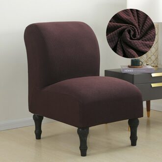 Universele maat stoel Bankbankhoes Elastische fauteuil Hoesbeschermer All-inclusive armloze stoel Hoes voor enkele zitbank donker koffie