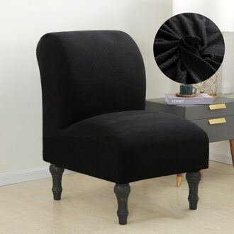 Universele maat stoel Bankbankhoes Elastische fauteuil Hoesbeschermer All-inclusive armloze stoel Hoes voor enkele zitbank zwart