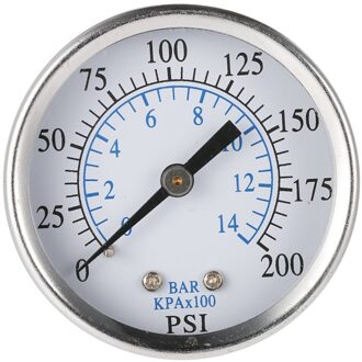 Universele Manometer Luchtcompressor Hydraulische Manometer 0-200 Psi 0-14 Bar Terug Mnt 1/4 inch NPT Meet Tester