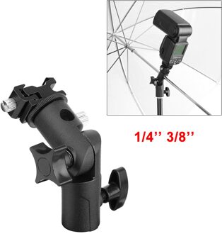 Universele Metalen Flash Light Bracket Stand Speedlite Umbrella Holder Adapter Met 1/4 "3/8" Schroef Mount Shoe