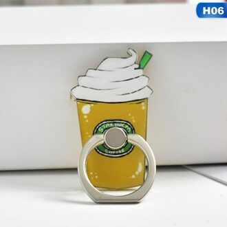 Universele Metalen Vinger Ring Mobiele Telefoon Houder Stand Grappige Chips Koffie Hamburgers Patroon Telefoon Ring H06