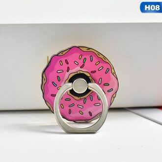 Universele Metalen Vinger Ring Mobiele Telefoon Houder Stand Grappige Chips Koffie Hamburgers Patroon Telefoon Ring H08