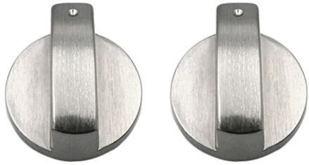 Universele Metalen Zilveren Gasfornuis Fornuis Knoppen Adapters Oven Schakelaar Koken Oppervlak Wervelende Durablecontrol Sloten Kookgerei Onderdelen 2stk