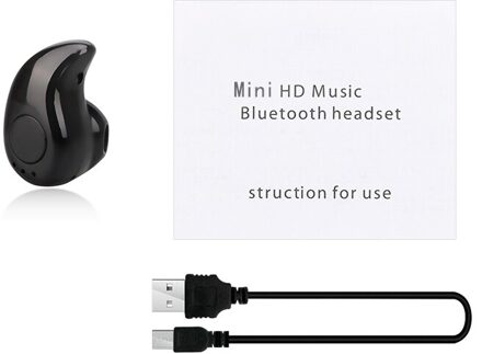 Universele Mini Draadloze Bluetooth Oortelefoon In Ear Sport Headset Oortelefoon Oortelefoon Met Microfoon Voor Iphone Xiaomi Alle Smartphones zwart