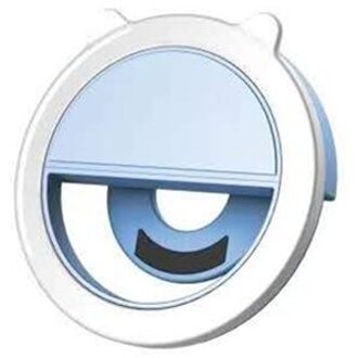 Universele Mini Selfie Led Ring Flash Light Draagbare Mobiele Telefoon 36 Leds Selfie Lamp Lichtgevende Ring Clip Voor IPhone11 6 7 8 Plus Blauw