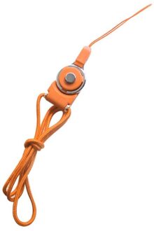 Universele Mobiele Telefoon Bandjes Afneembare Roterende Gesp Gevlochten Lange Telefoon Geval Lanyard Riem Vinger Houder Hals Opknoping Touw Oranje