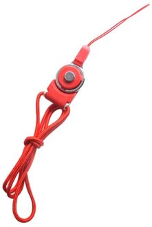 Universele Mobiele Telefoon Bandjes Afneembare Roterende Gesp Gevlochten Lange Telefoon Geval Lanyard Riem Vinger Houder Hals Opknoping Touw rood