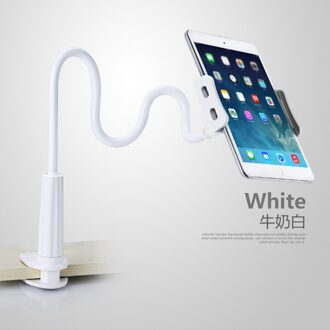 Universele Mobiele Telefoon Houder Lange Arm Luie Beugel Stand Voor Bureau Bed 360 Graden Flexibele Draaien Voor Tablet wit