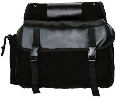 Universele Motorbike Touring Zadeltas Motorfiets Canvas Fietstassen Doos Retro Locomotief Tas Waterdichte Tas Knight Zadeltas zwart