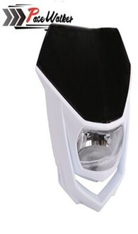 Universele Motorcycle H4 Koplamp Wit Zwart Enduro Hoofd Licht doorzichtig