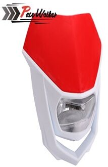 Universele Motorcycle H4 Koplamp Wit Zwart Enduro Hoofd Licht Rood