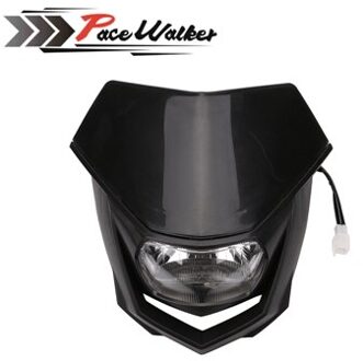 Universele Motorcycle H4 Koplamp Wit Zwart Enduro Hoofd Licht