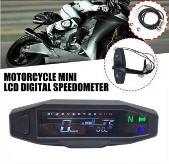 Universele Motorcycle Lcd Digitale Snelheidsmeter Mini Motorfiets Meter Carburateur Meter Motorfiets Kilometerteller Met Sensor
