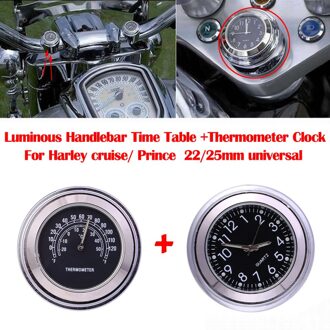 Universele Motorfiets Lichtgevende Tijdschema Klok Vochtigheid Thermometer Motorfiets Stuur Plating Is Duurzaam # Yl10