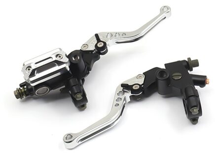 Universele Motorfiets Rem Koppeling Pomp Hendel Hydraulische Hoofdremcilinder Motorcycle Rem Koppeling Pomp Hendel Motor Fiets Handvat Zilver