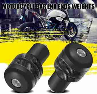 Universele Motorfiets Ronde Bar End Gewicht Stekkers Sliders 13/18Mm Zwart