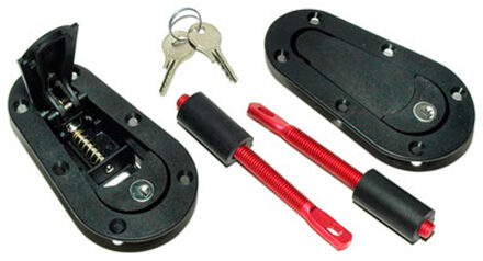 Universele Motorkaphaken Met Slot Aluminium Zwart/rood